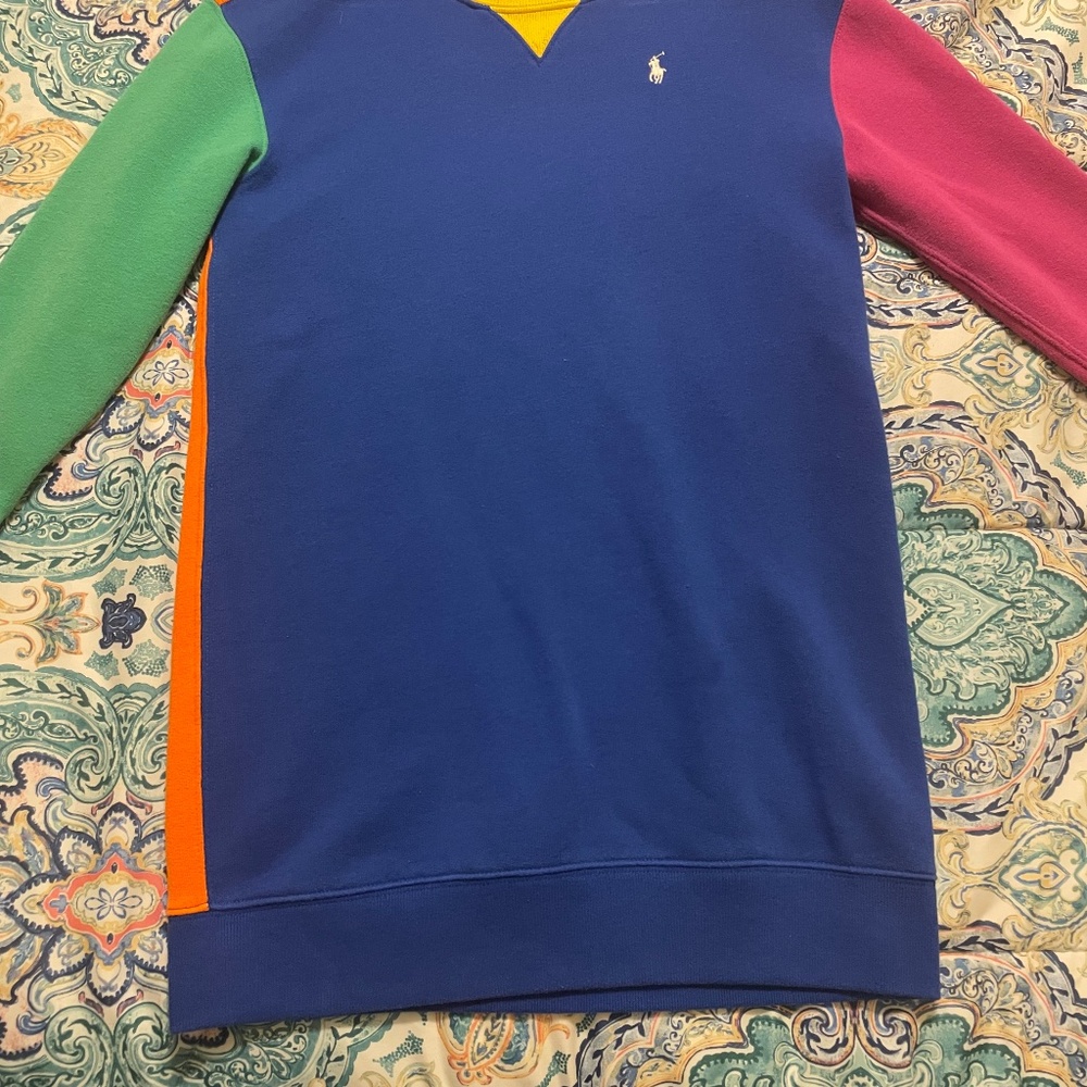 Multi color long sleeve polo dress